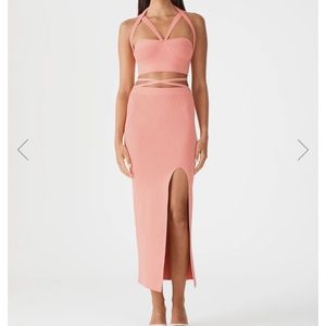 San Sloane Tracy Rib Midi skirt and Matching Toula Rib top